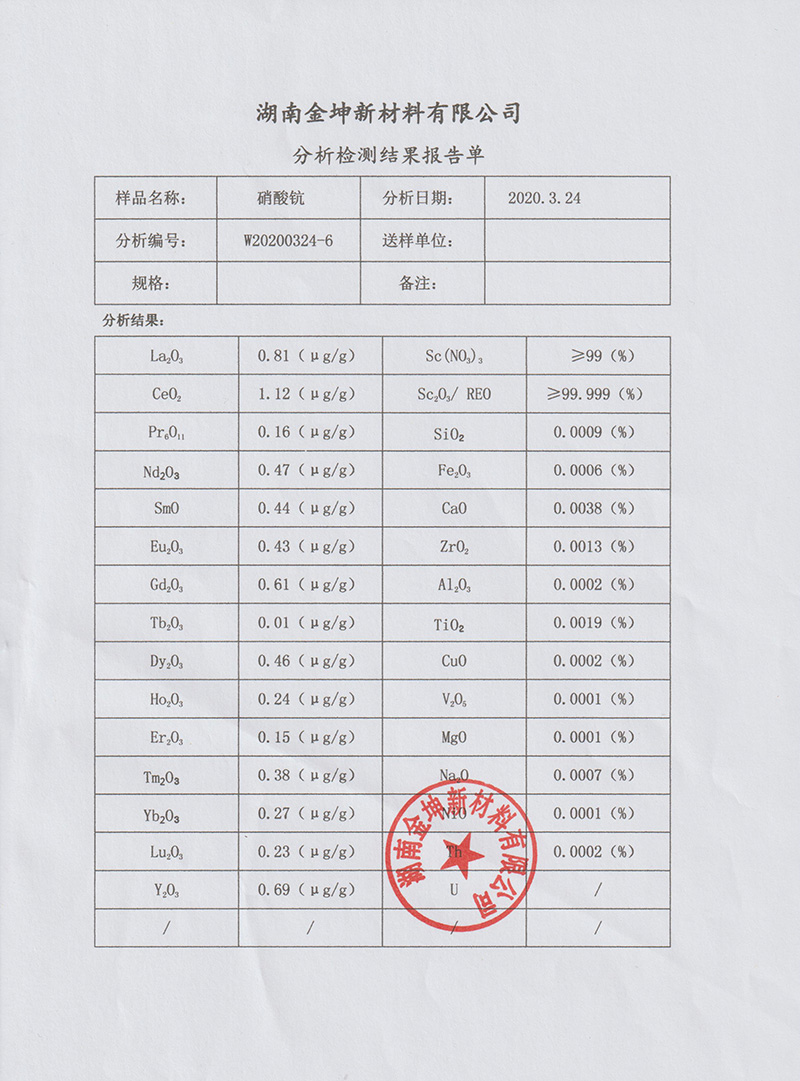 湖南金坤新材料有限公司,金屬鈧,金屬鈧粉,鋁鈧合金,金屬鈧靶,鋁鈧靶材,鋁基靶材,氧化鈧,各類鈧鹽,氟化鈧,貴金屬粉末低氧超細(xì)鈦粉,鋯粉,鉿粉,鈮粉,鉭粉